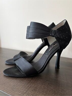 Nina New York Clova Satin Ankle Strap Heels